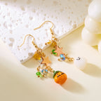 Cute Halloween Dangle Earrings for Women Cartoon Ghost Pumpkin Star Asymmetrical Long Tassel Earrings Party Statement Jewelry