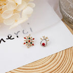 New Lovely Snowflake Charm Earring For Women Christmas Gift Fashion Crystal Zircon Stud Earrings Girls New Year Jewelry