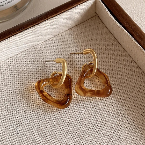 Zircon Maple Leaf Pendant Earring