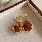 Zircon Maple Leaf Pendant Earring