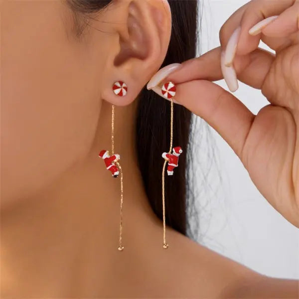 New Lovely Snowflake Charm Earring For Women Christmas Gift Fashion Crystal Zircon Stud Earrings Girls New Year Jewelry