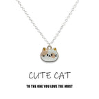 New Creative Cute Cartoon Cat Pendant Necklace For Women Multi Color Kitten Metal Chain Choker Couple Friendship Party Jewelry