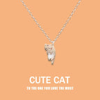 New Creative Cute Cartoon Cat Pendant Necklace For Women Multi Color Kitten Metal Chain Choker Couple Friendship Party Jewelry