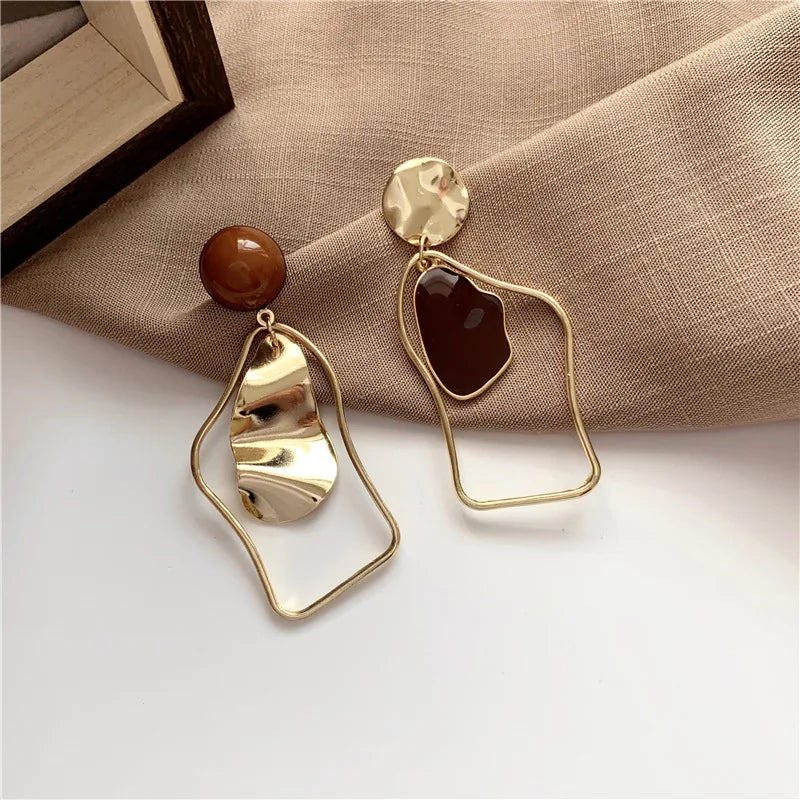 Exquisite Pearl Moon Asymmetric Water Drop Earrings For Women Korean Fashion Butterfly Flower Zircon Earring Wedding Jewelry